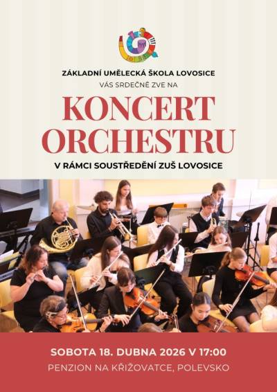 Pozvánka na koncert orchestru ZUŠ Lovosice